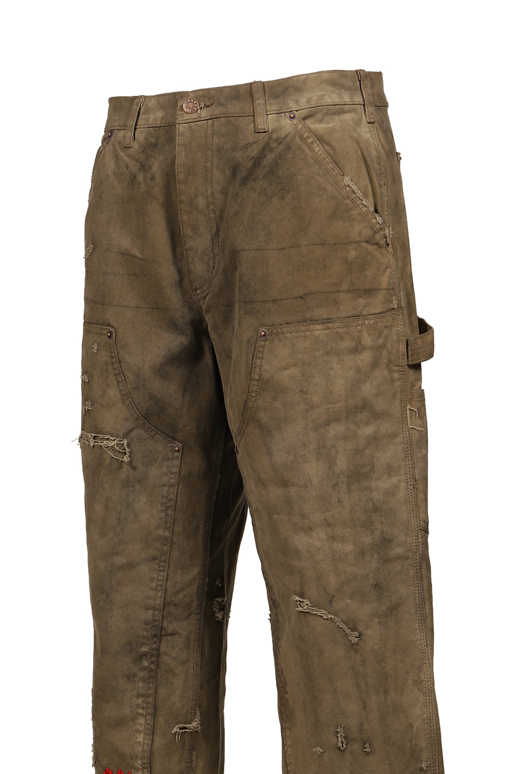 BEEN THRU IT WAXED CANVAS DOUBLE KNEE PANT / BRW