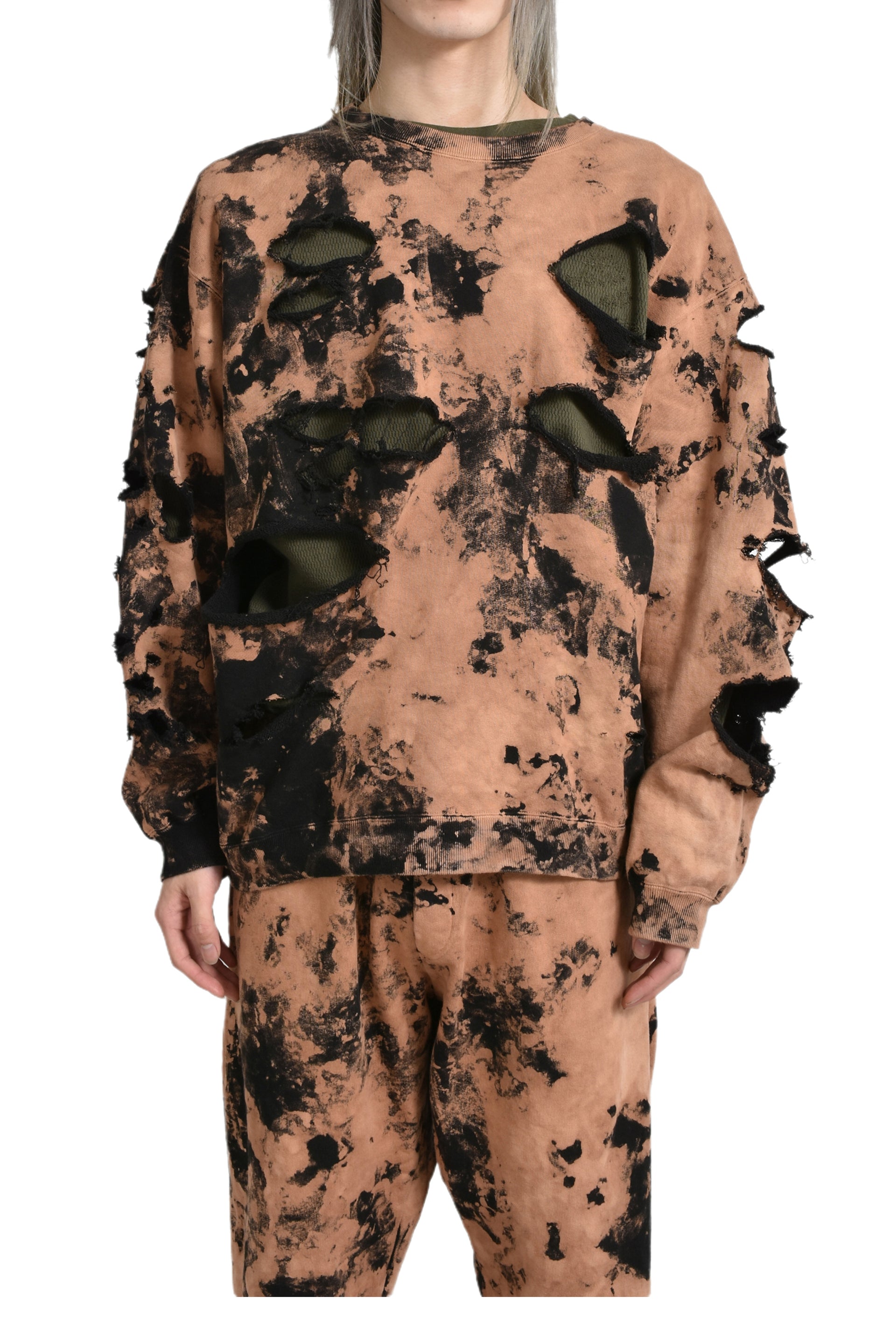 JUN/NAKAYAMA DISTRESSED CREWNECK / SAND