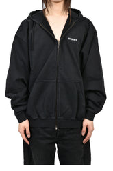 ICONIC LOGO ZIP-UP HOODIE / BLK