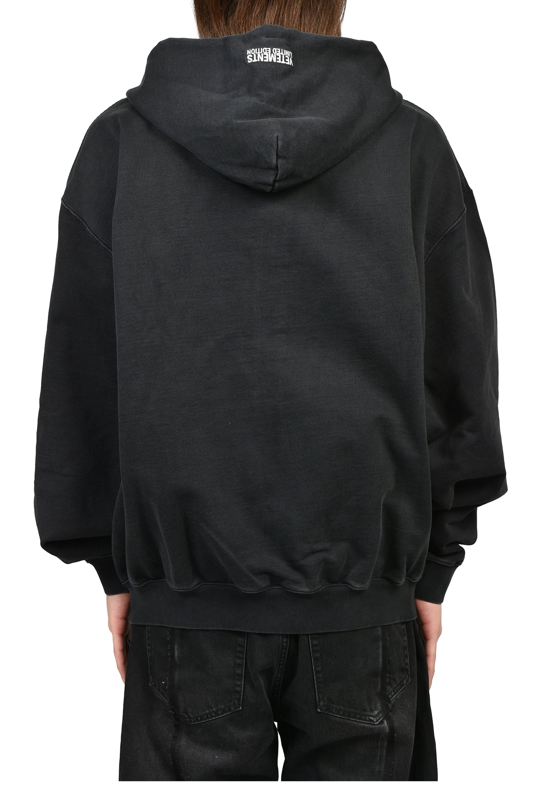 ICONIC LOGO ZIP-UP HOODIE / BLK