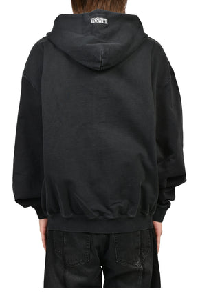 ICONIC LOGO ZIP-UP HOODIE / BLK
