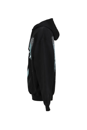 COF CUT-UP OVERSIZED ZIP-UP HOODIE / BLK / BLK 