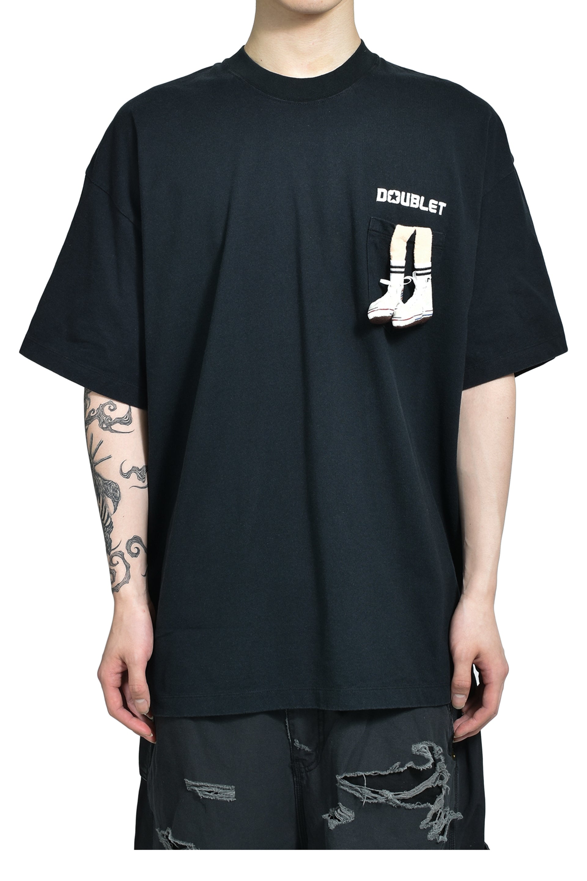 doublet JACK PARCELL ALLSTER EMBROIDERY T-SHIRT / BLK