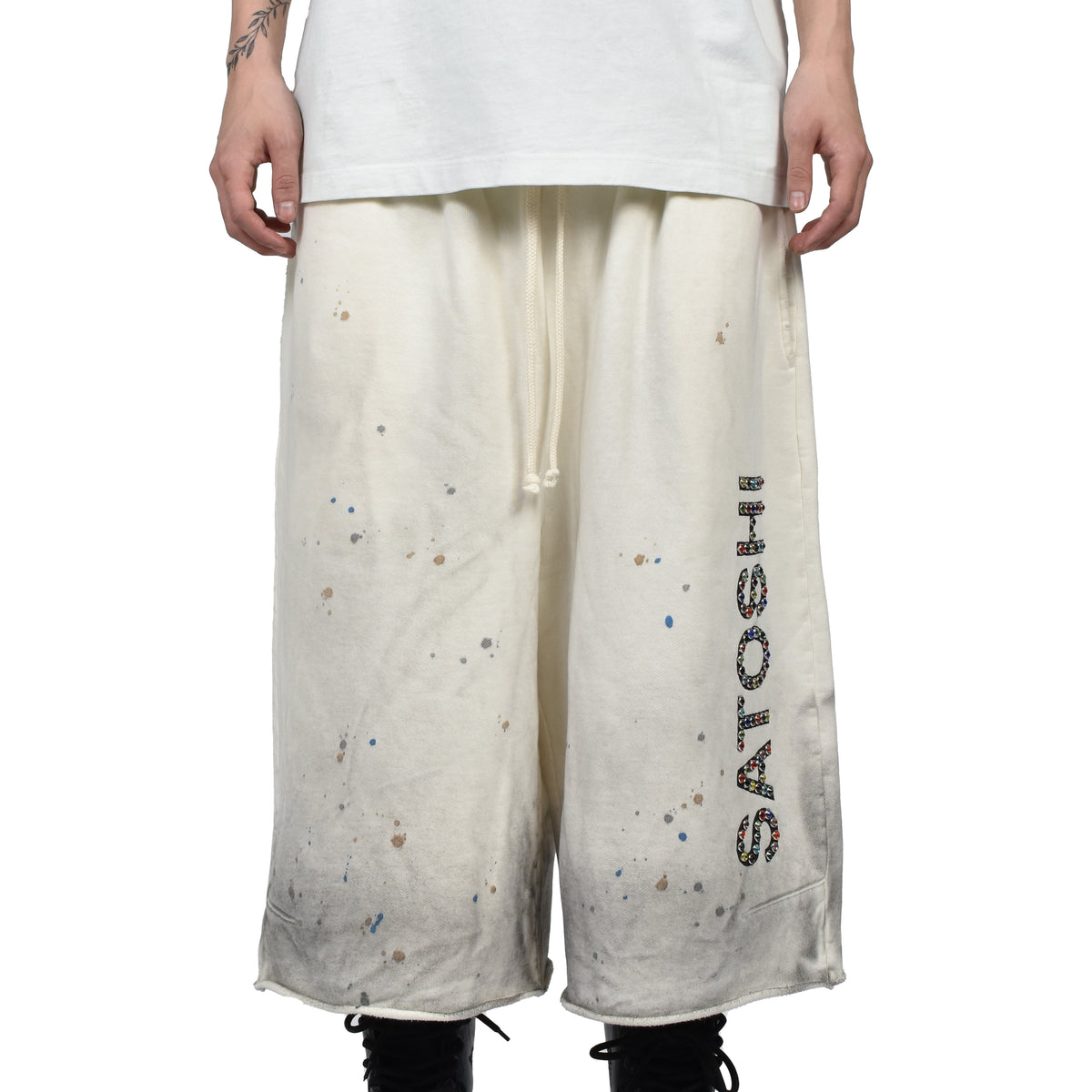 SATOSHI NAKAMOTO サトシ ナカモト SS26 DRIFTER SWEATSHORT / WHT
