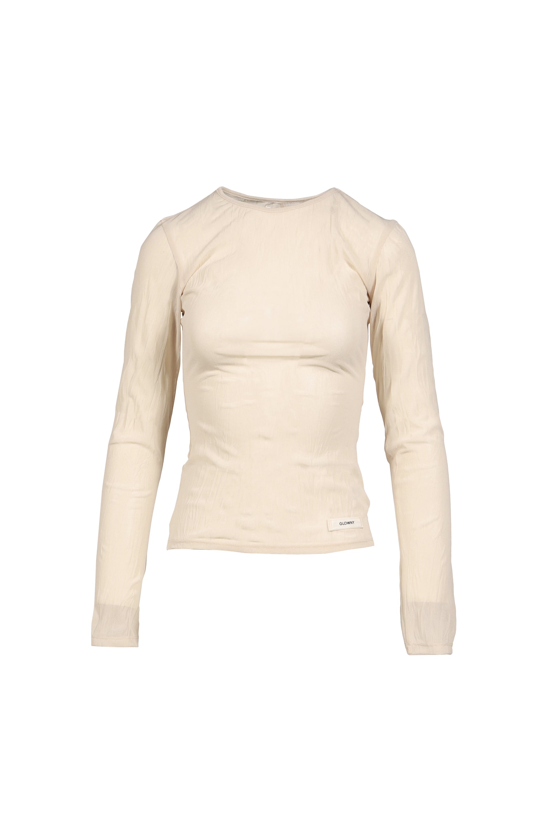 SHEER LONG SLEEVE TOP / BEI