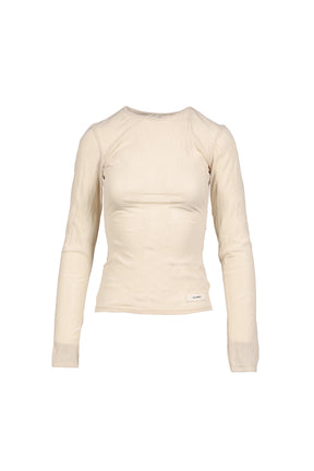SHEER LONG SLEEVE TOP / BEI