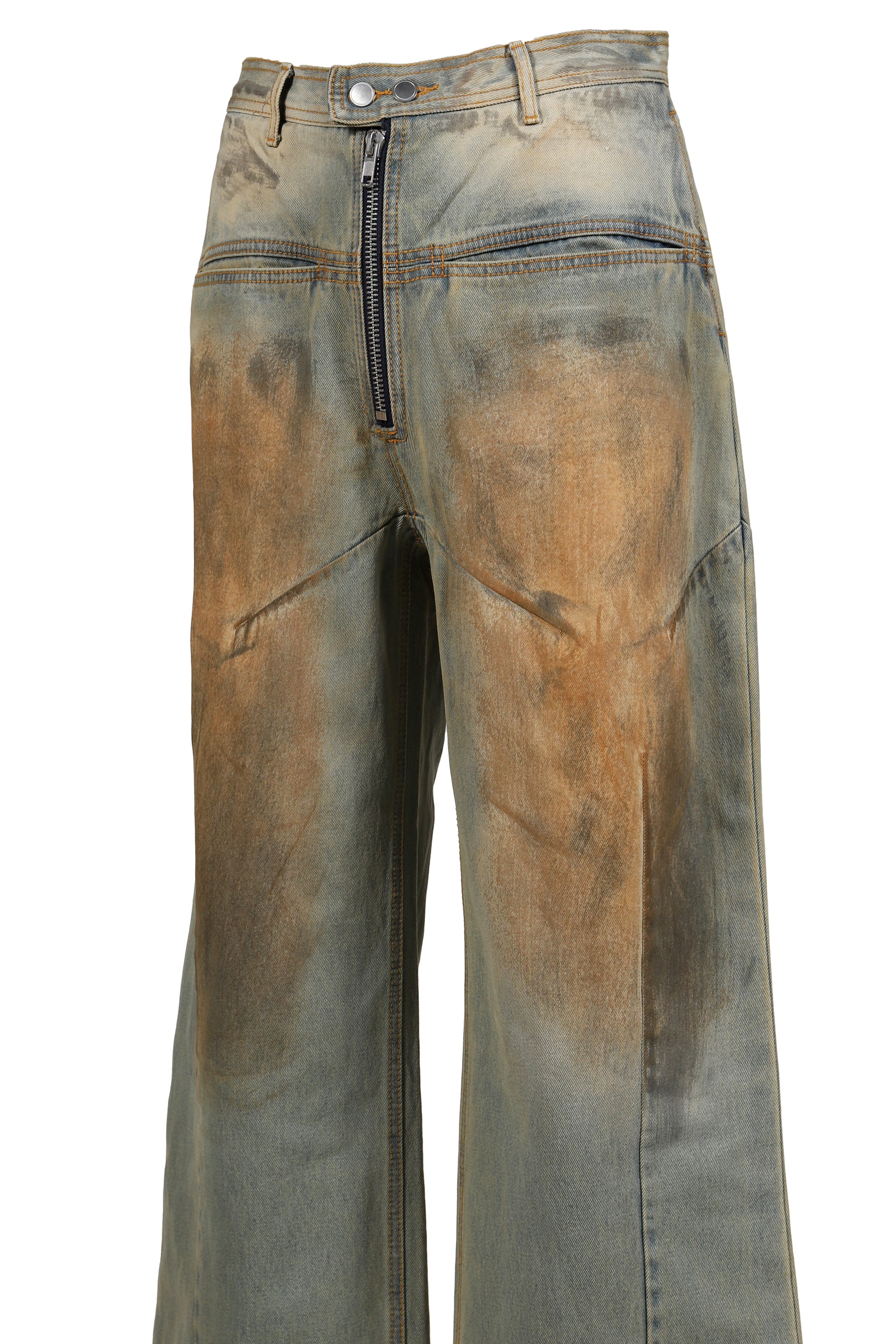 FILTH フィルス FW25 FRONT ZIP BAGGY DENIM V2 / DIRTY WASHED BLU