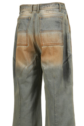 FILTH フィルス FW25 FRONT ZIP BAGGY DENIM V2 / DIRTY WASHED BLU