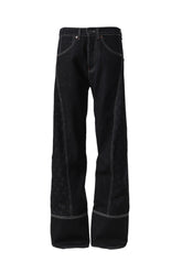 MOON LASER DENIM CURVED JEANS / BLK