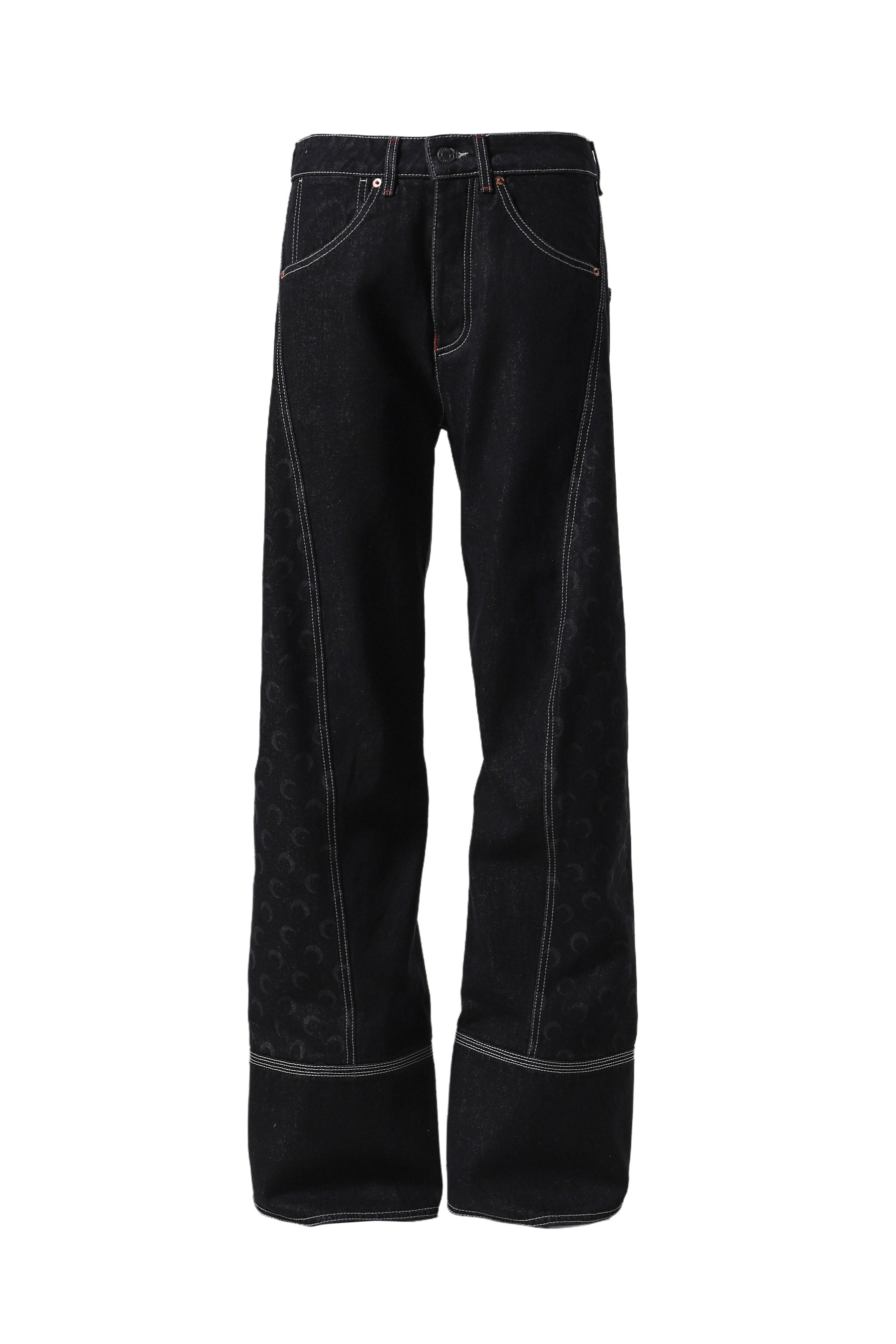 MOON LASER DENIM CURVED JEANS / BLK