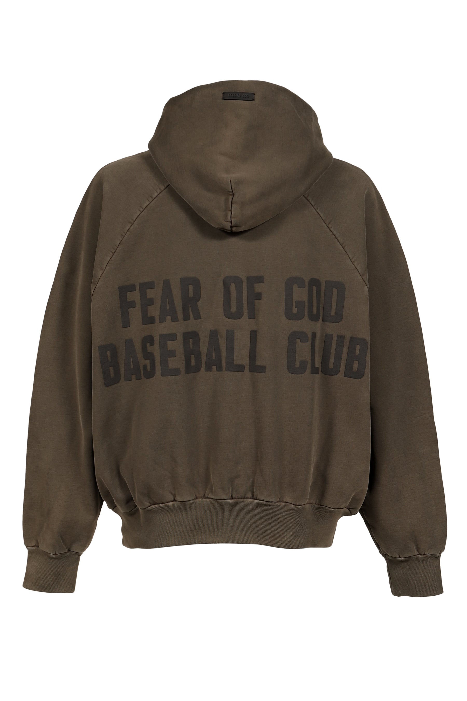 "BASEBALL CLUB" HALF ZIP HOODIE / FADED BRW