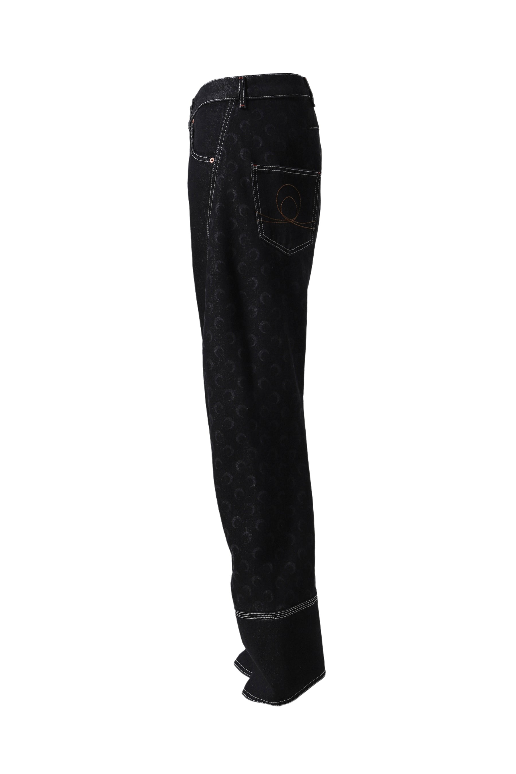 MOON LASER DENIM CURVED JEANS / BLK