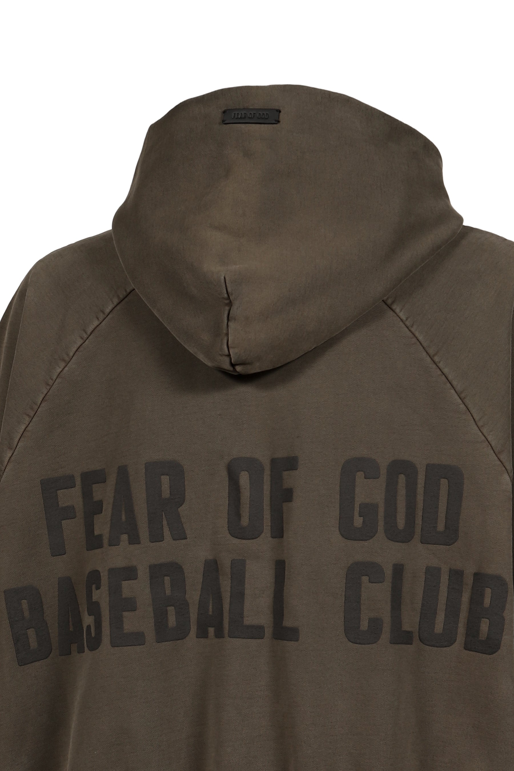 "BASEBALL CLUB" HALF ZIP HOODIE / FADED BRW
