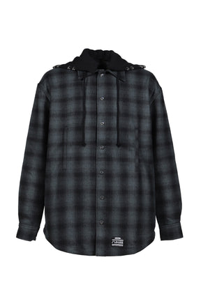 OVERSIZE HOODED FLANNEL SHIRT / CHA
