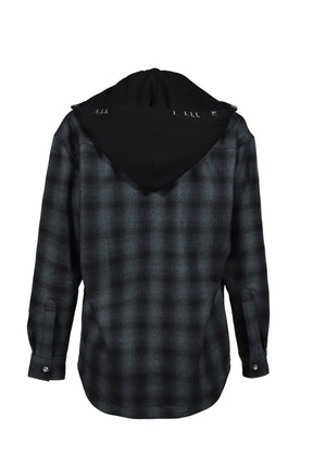 OVERSIZE HOODED FLANNEL SHIRT / CHA