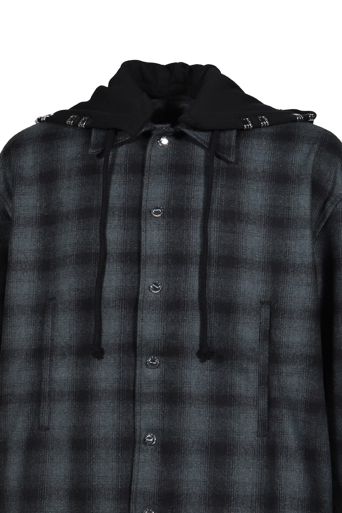 OVERSIZE HOODED FLANNEL SHIRT / CHA