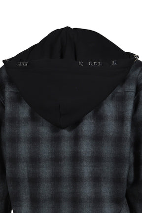 OVERSIZE HOODED FLANNEL SHIRT / CHA
