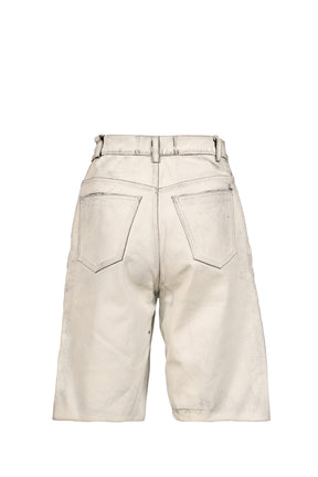 HOLY MOUNTAIN PAINTED LEATHER DBL KNEE SHORT / WHT