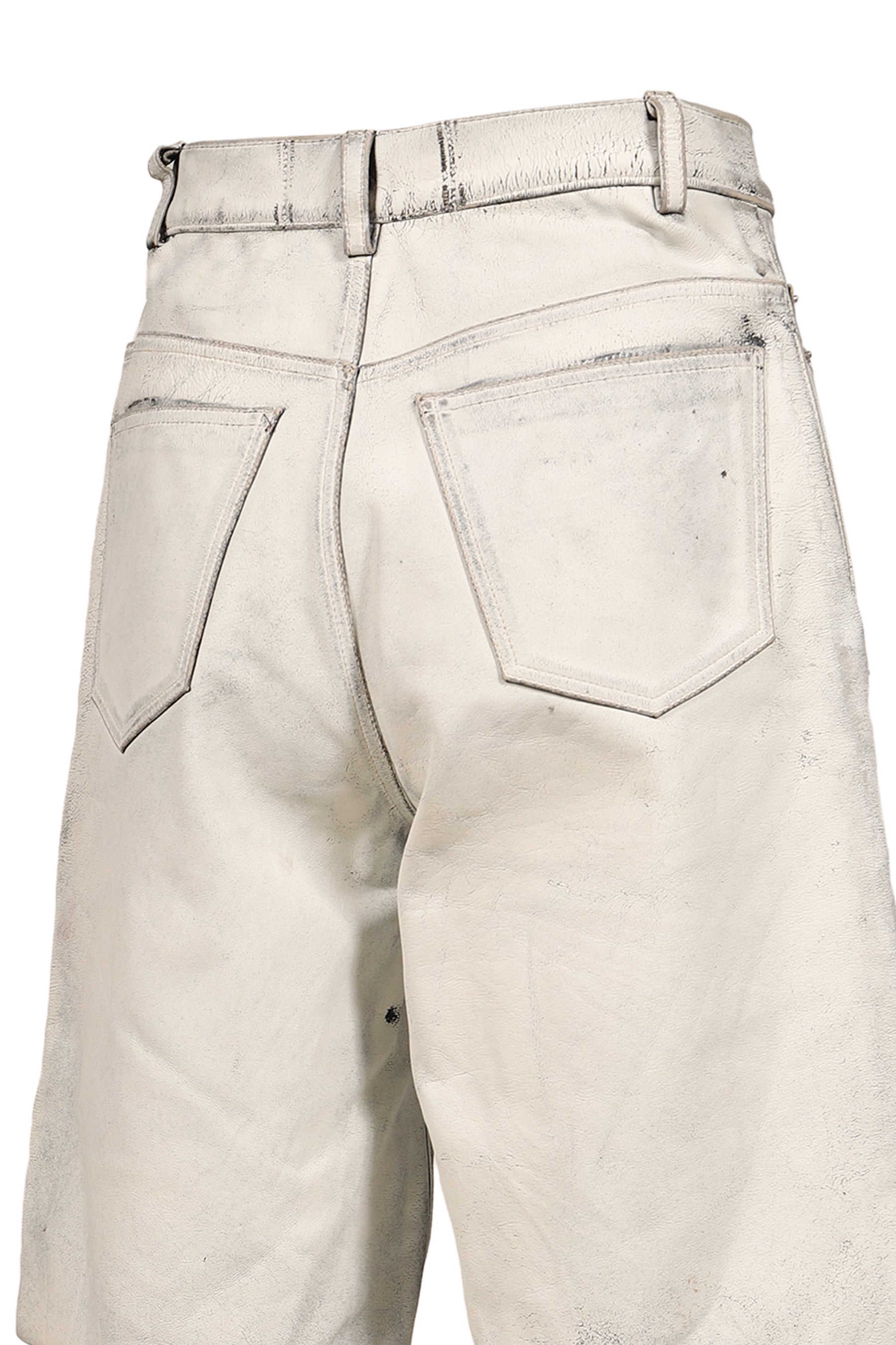 HOLY MOUNTAIN PAINTED LEATHER DBL KNEE SHORT / WHT