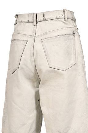 HOLY MOUNTAIN PAINTED LEATHER DBL KNEE SHORT / WHT
