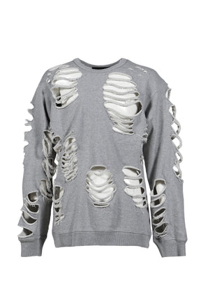 DISTRESSED CREWNECK / GRY
