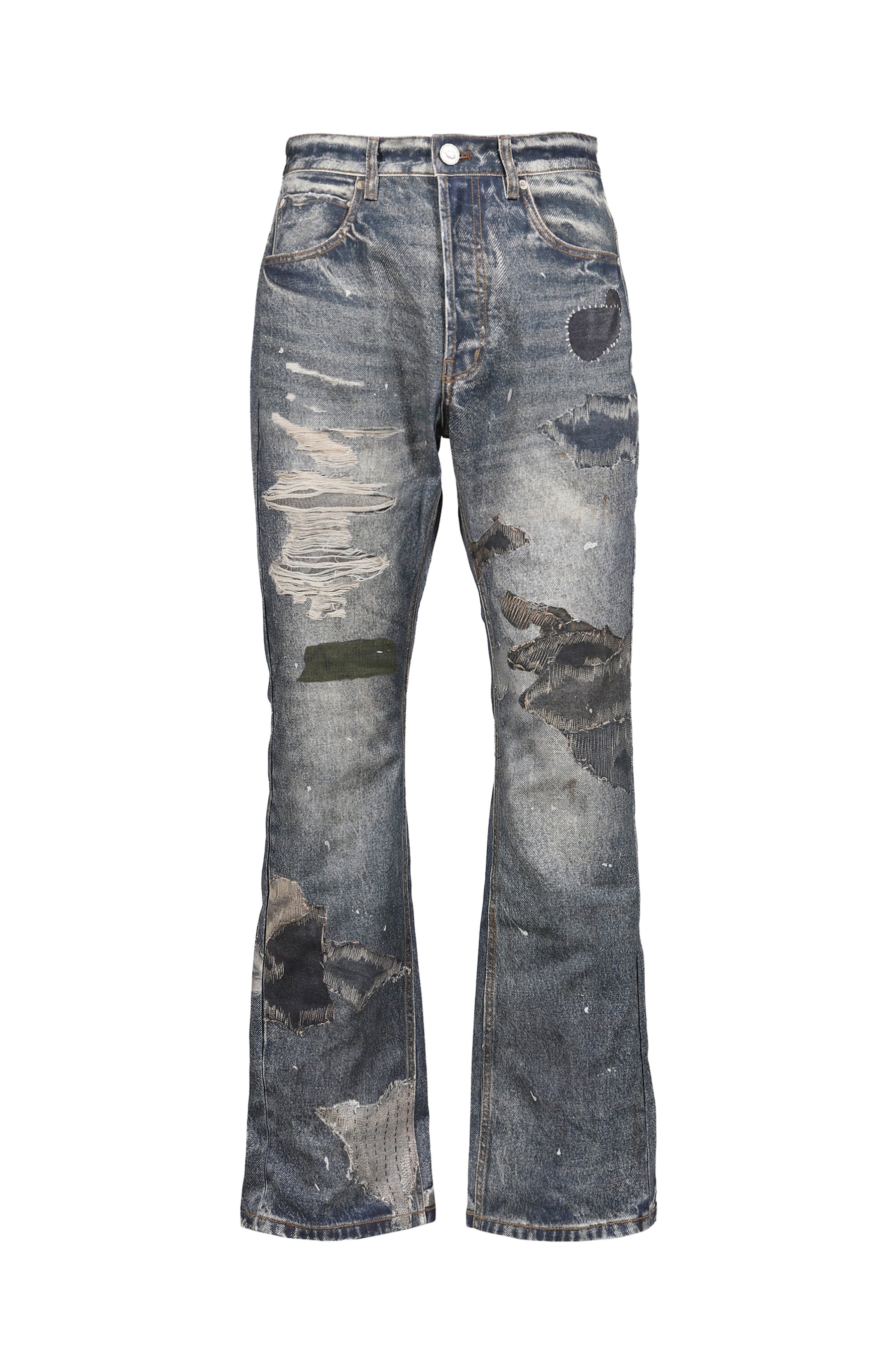 TROMPELOEIL SEMI FLARE PANTS / BLU