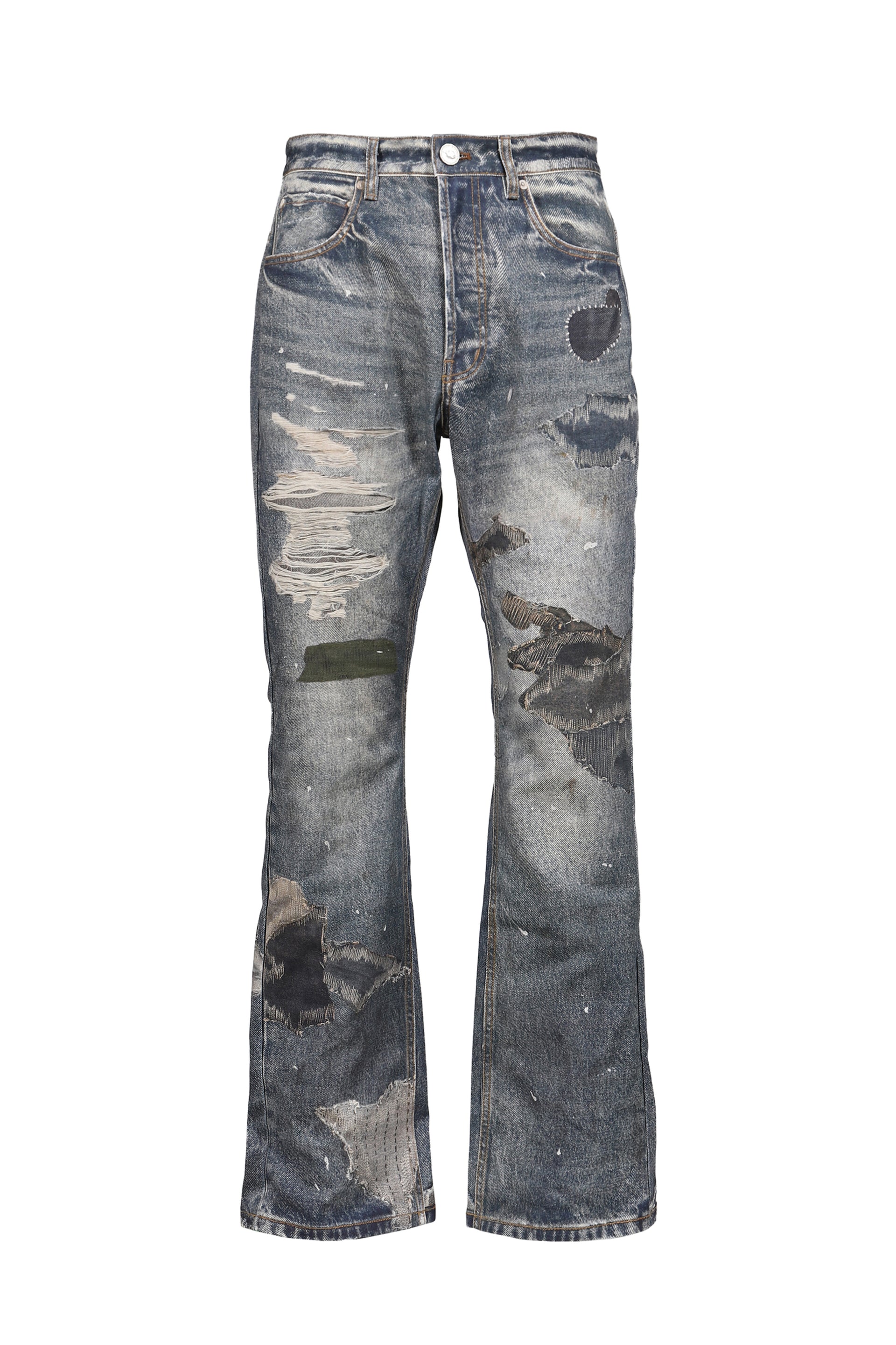 TROMPELOEIL SEMI FLARE PANTS / BLU