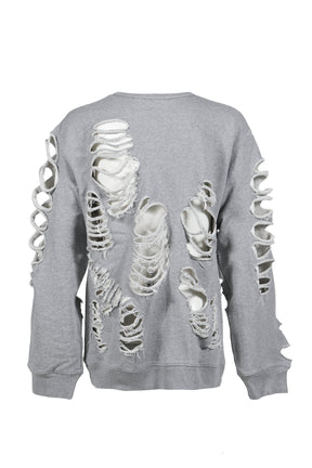 DISTRESSED CREWNECK / GRY