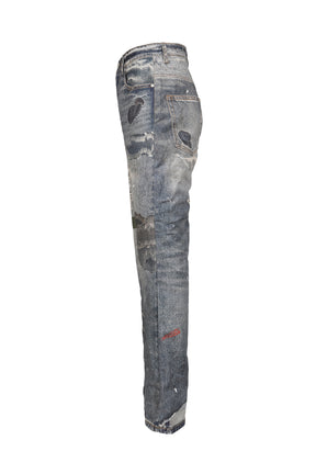 TROMPELOEIL SEMI FLARE PANTS / BLU