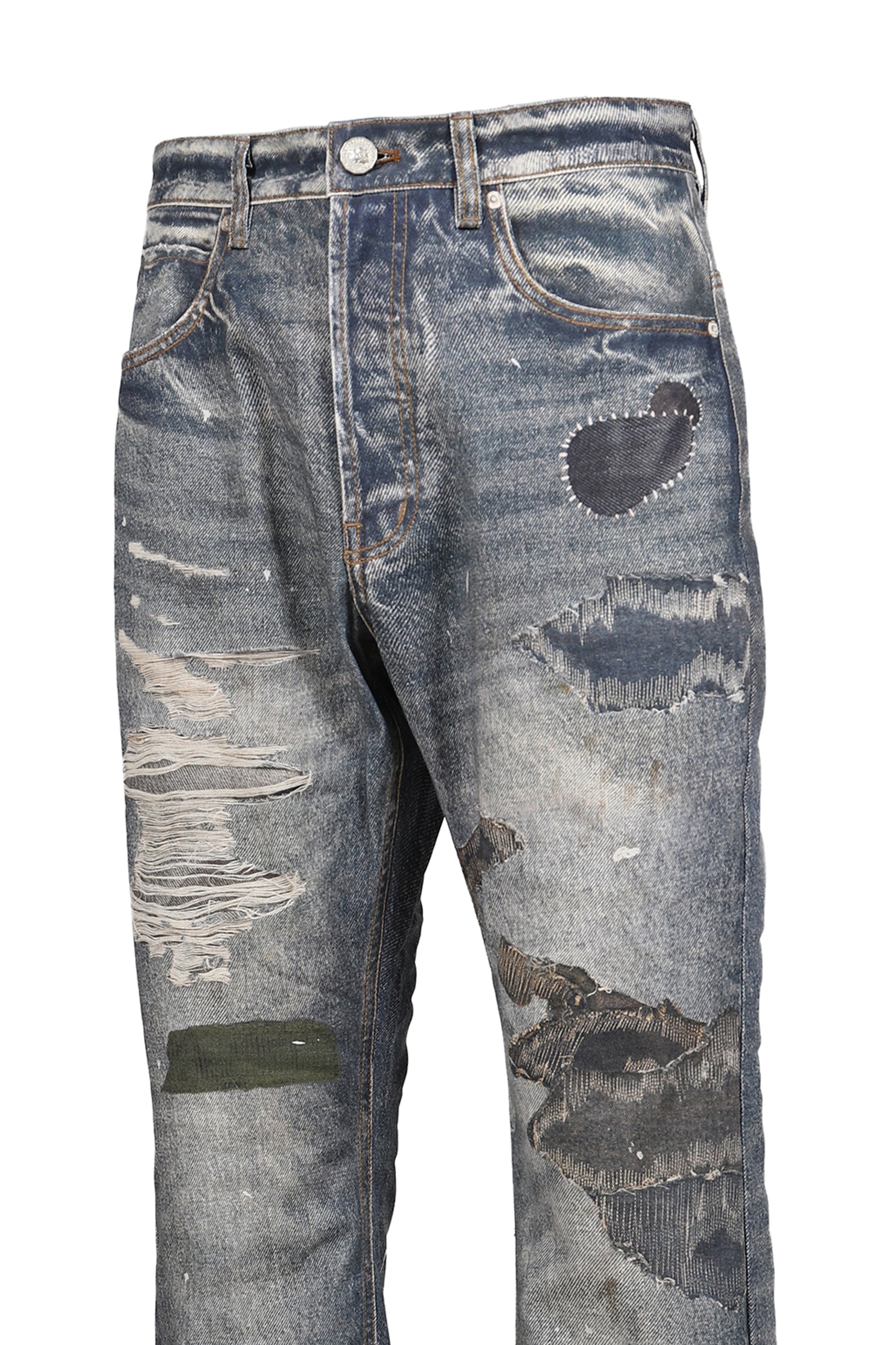 TROMPELOEIL SEMI FLARE PANTS / BLU