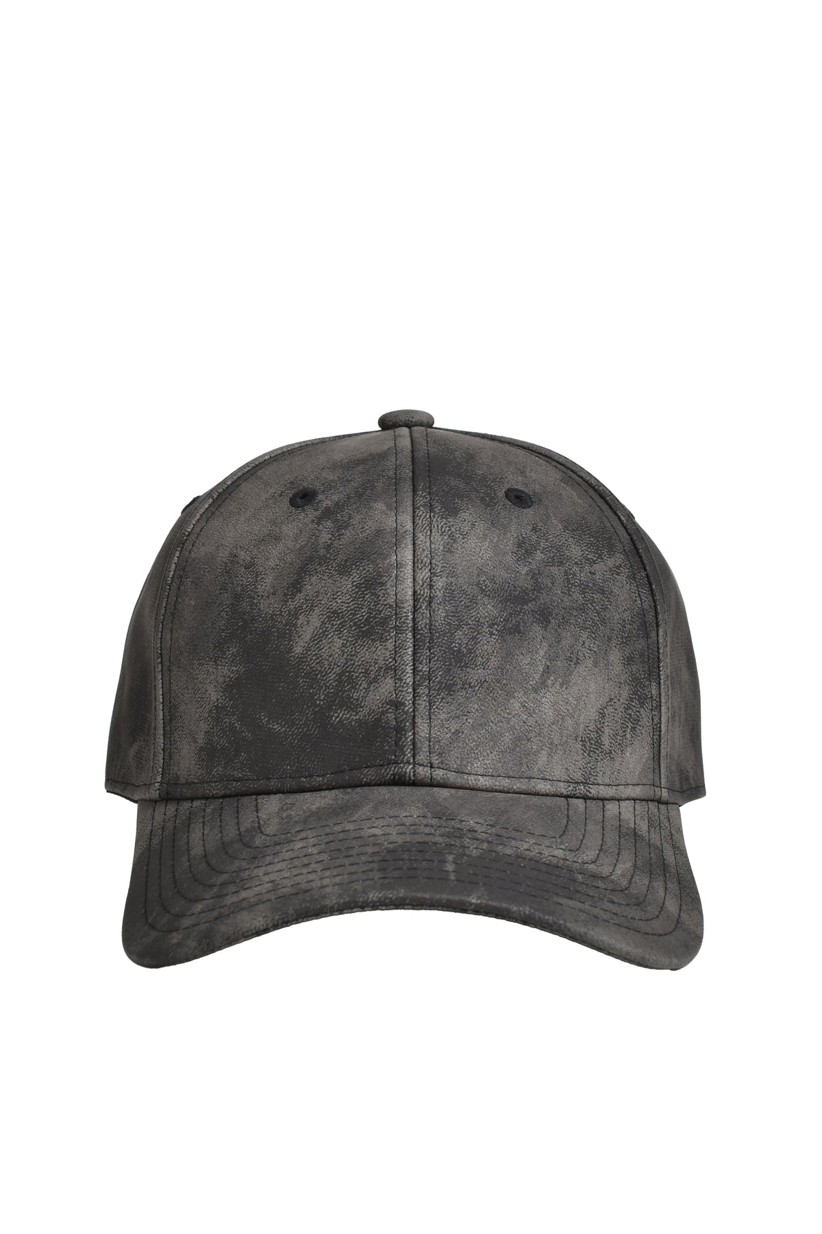 FAUX LEATHER CAP / BLK