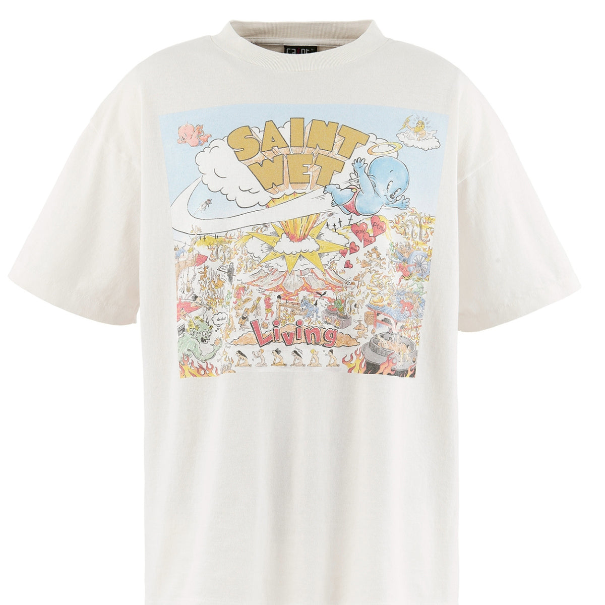 SAINT Mxxxxxx SAINT MICHAEL SS26 SS T-SHIRT/SAINT WET / WHT - NUBIAN
