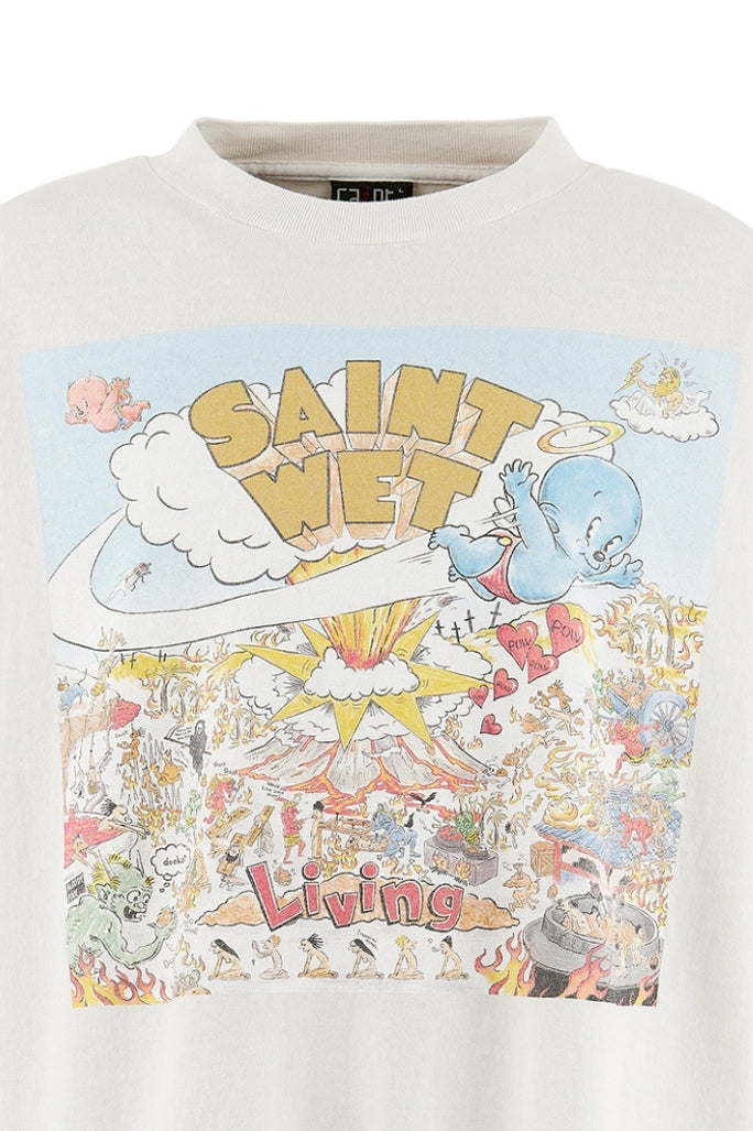 SAINT Mxxxxxx SAINT MICHAEL SS26 SS T-SHIRT/SAINT WET / WHT - NUBIAN