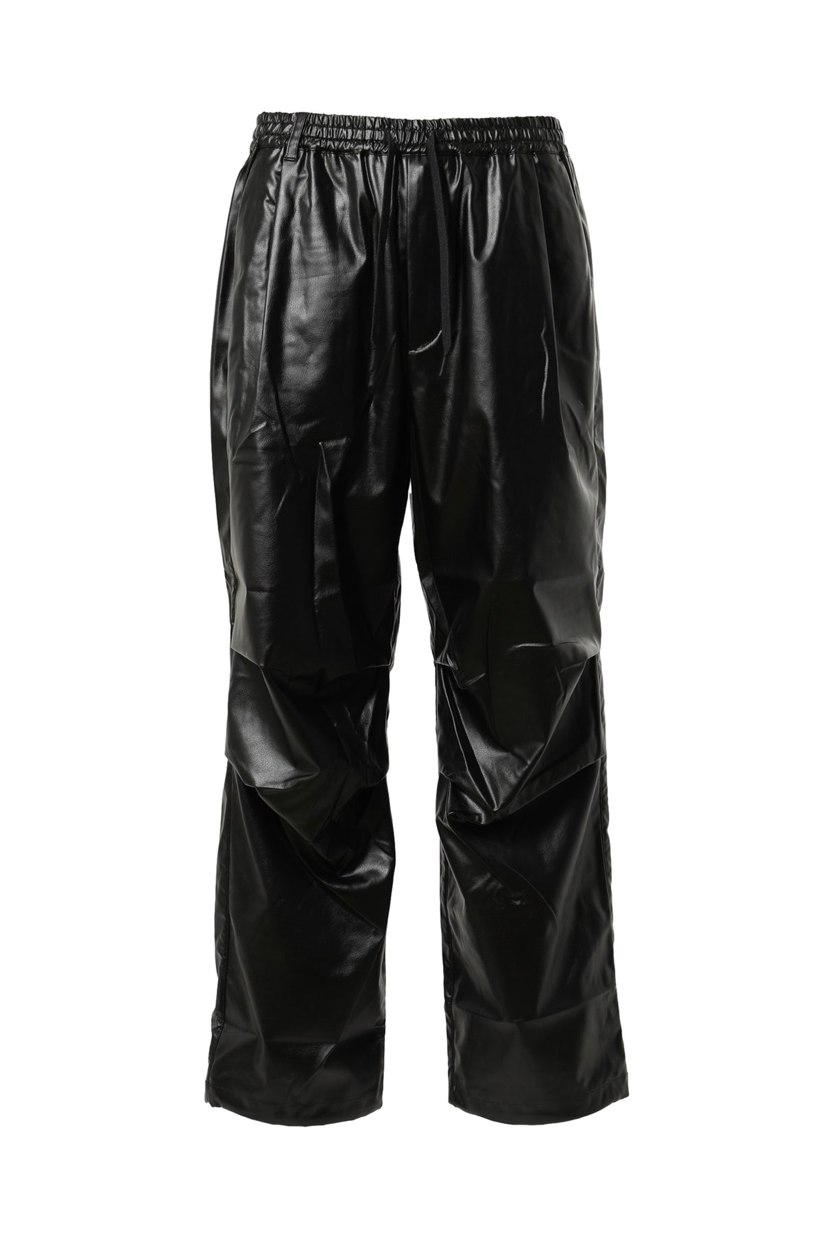FAUX LEATHER EASY PANTS / BLK