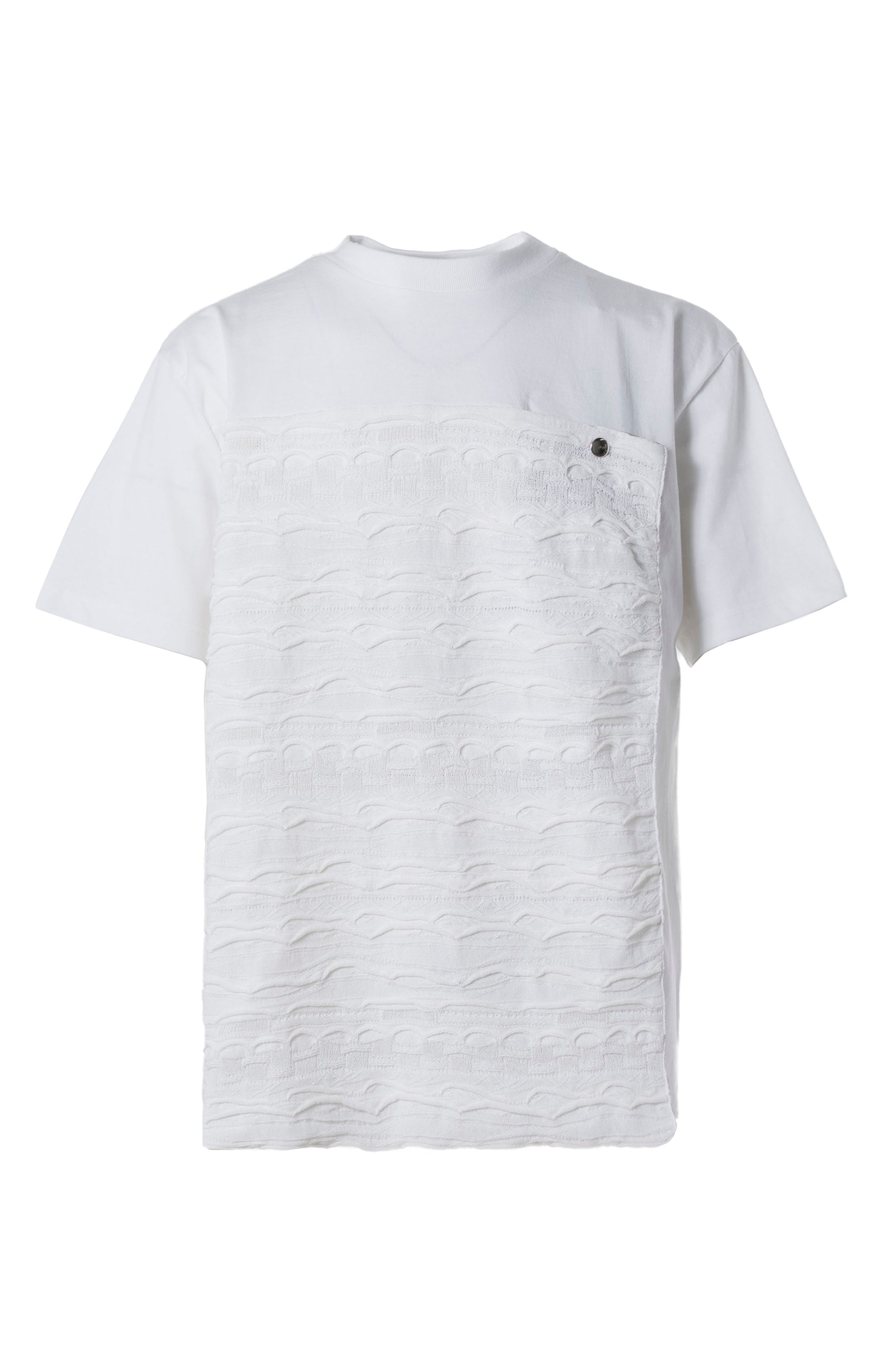 Tamme SS23 3D SUMMER KNIT PANEL S/S TSHIRT / WHT -NUBIAN