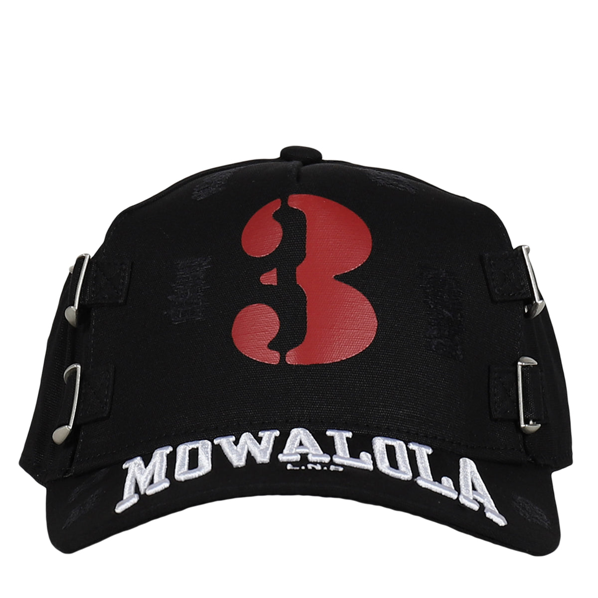 mowalola キャップ 黒 赤 MOWALOLA FW25 MOWALOLA CAP / BLK - NUBIAN