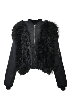 HAIRY REVERSIBLE BOMBER / CORE BLK 