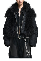 HAIRY REVERSIBLE BOMBER / CORE BLK 