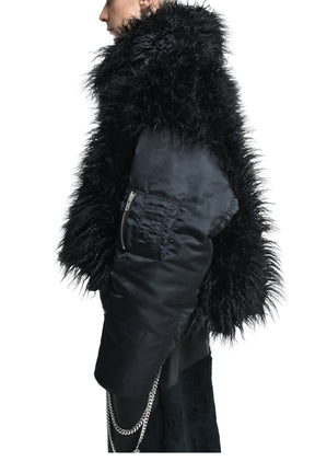 HAIRY REVERSIBLE BOMBER / CORE BLK 