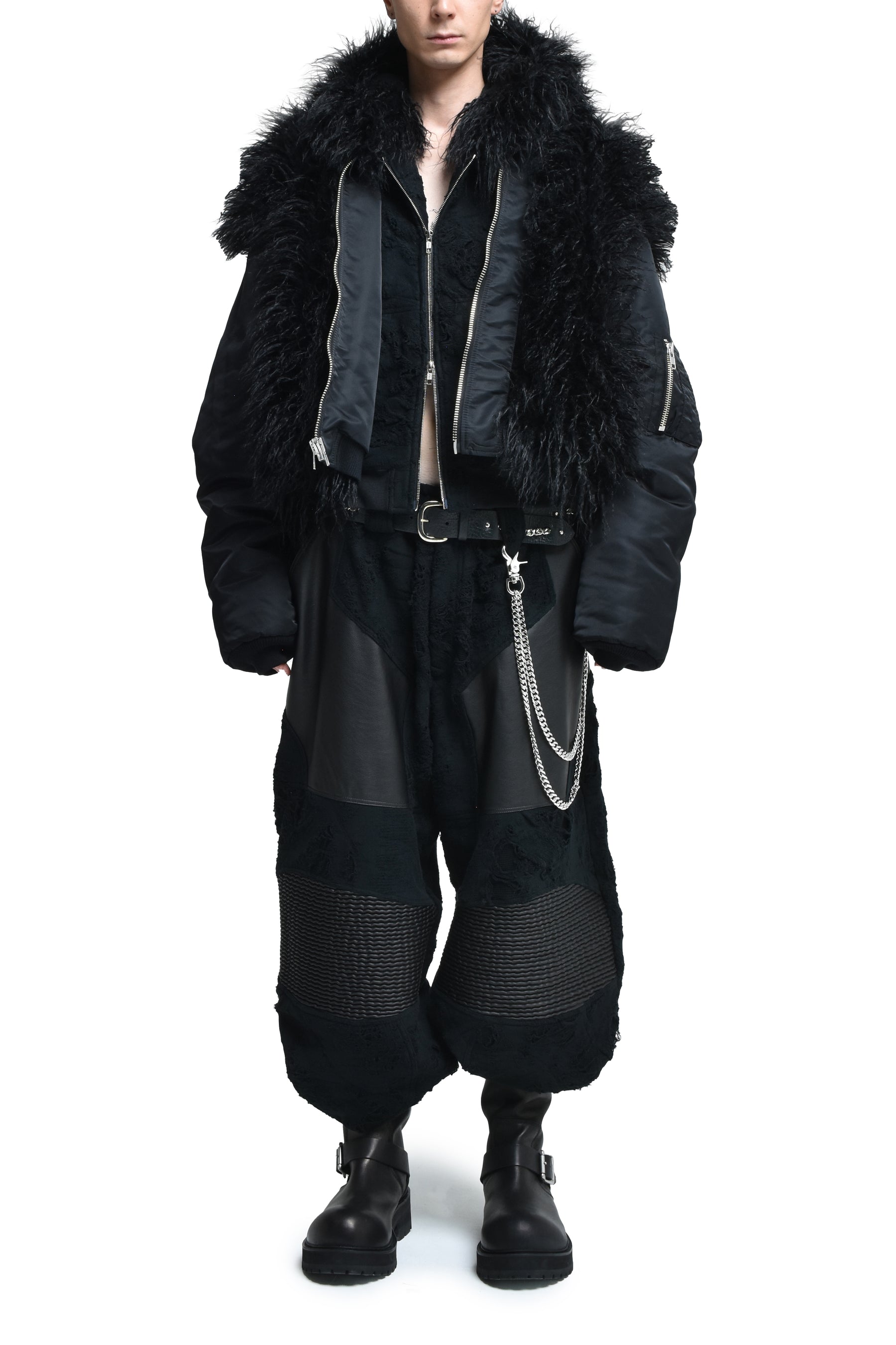 HAIRY REVERSIBLE BOMBER / CORE BLK 