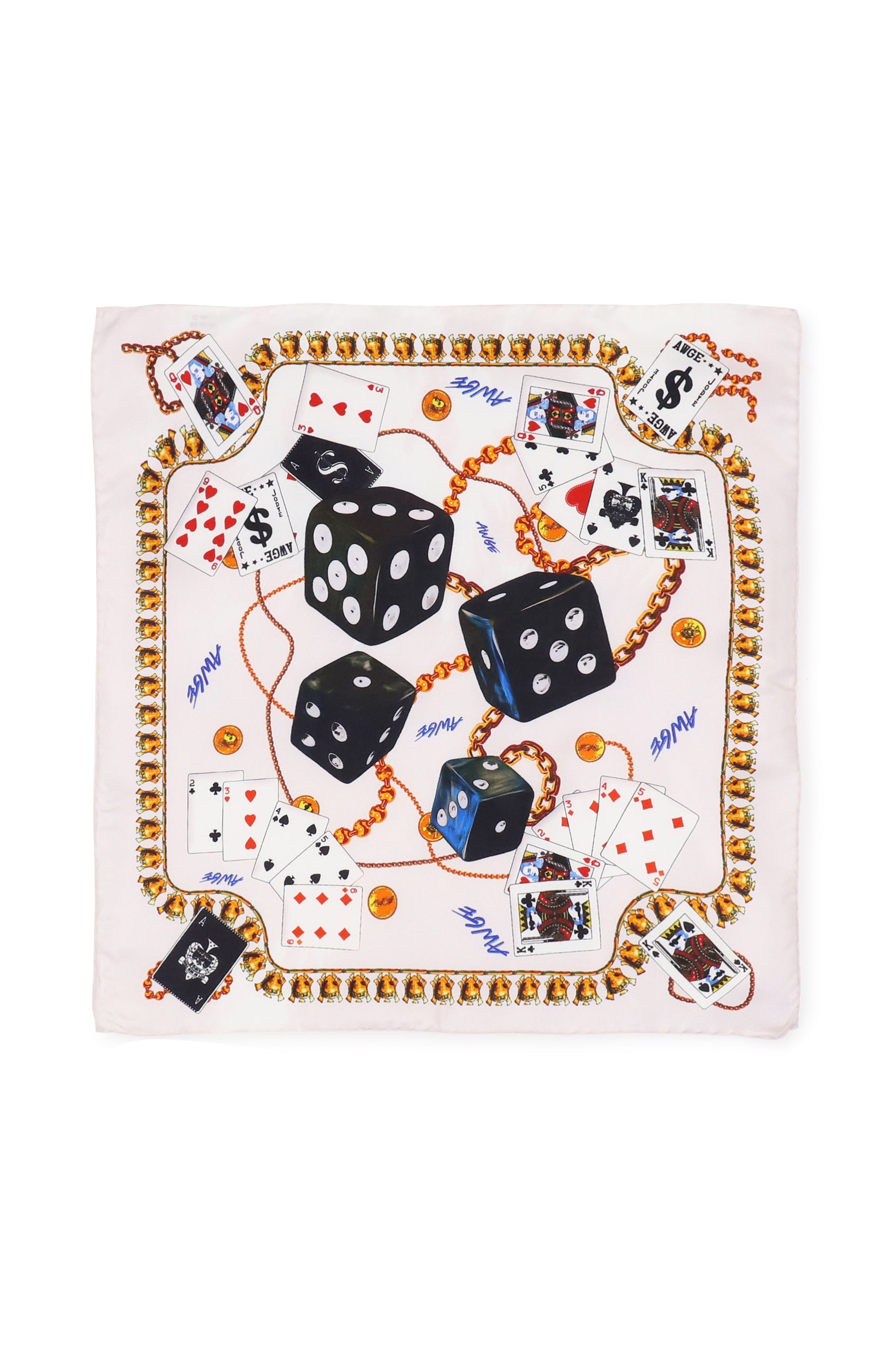 FOULARD SMALL / DICE PRINT WHT