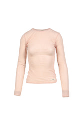 SHEER LONG SLEEVE TOP / BABY PINK