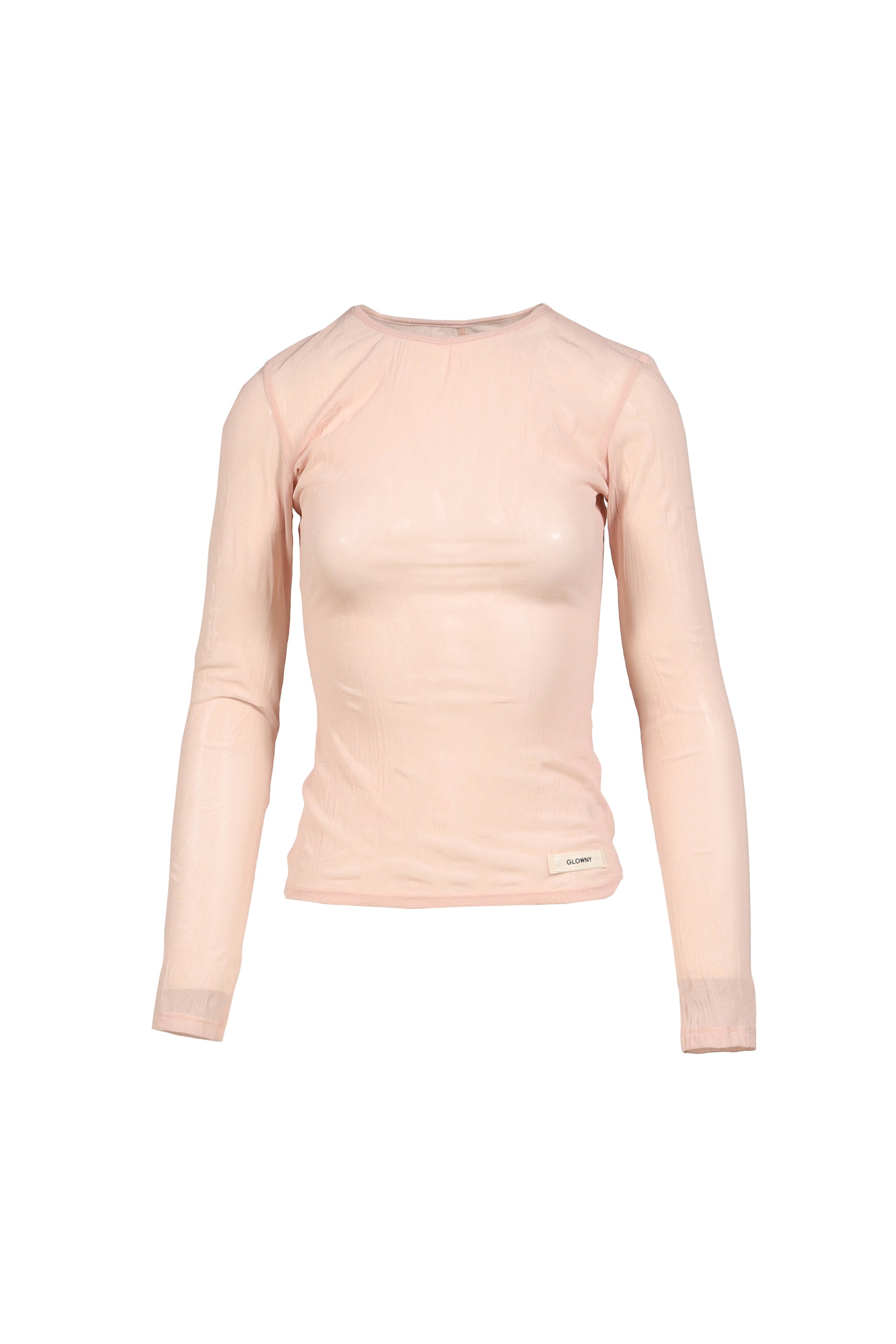 SHEER LONG SLEEVE TOP / BABY PNK