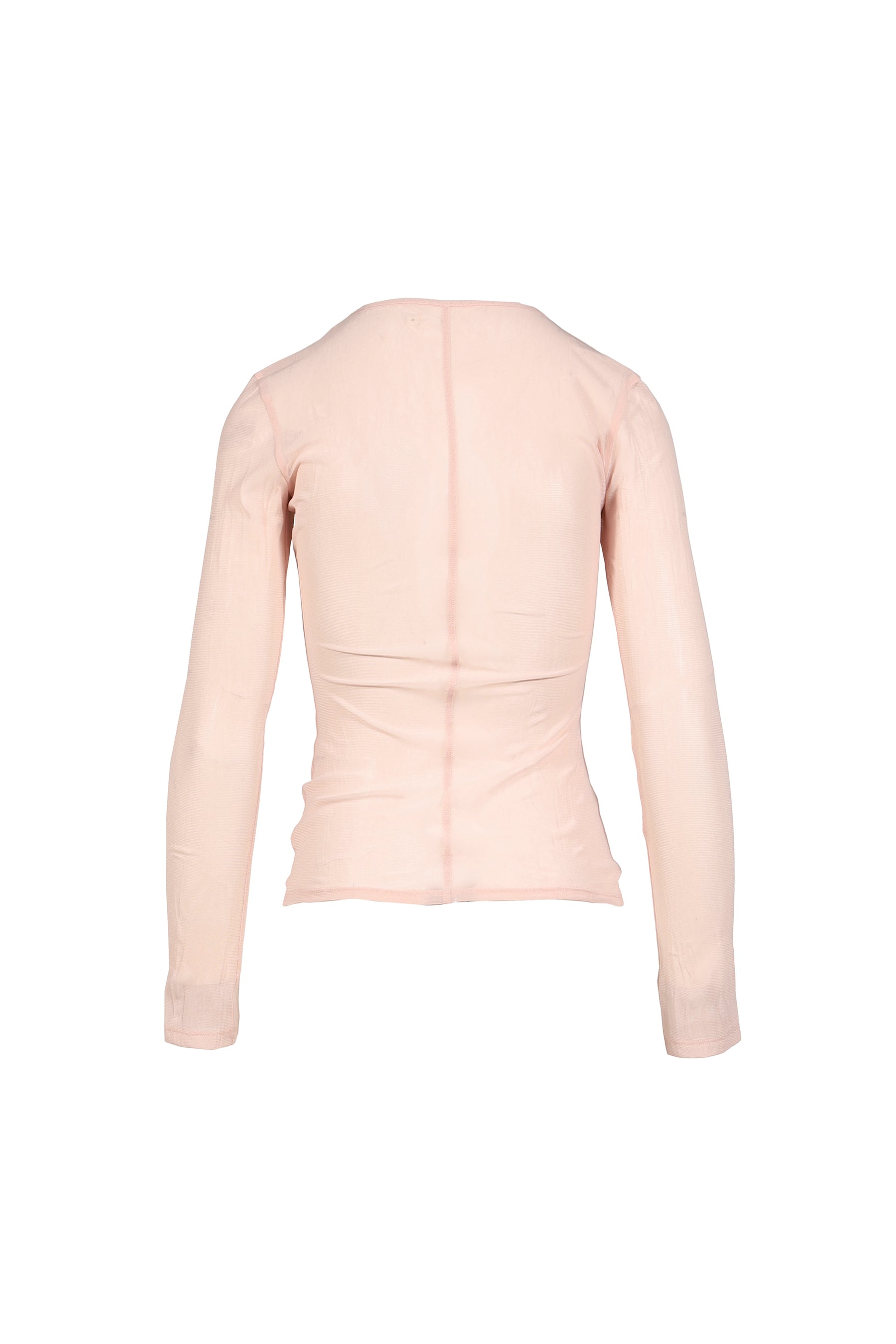 SHEER LONG SLEEVE TOP / BABY PINK