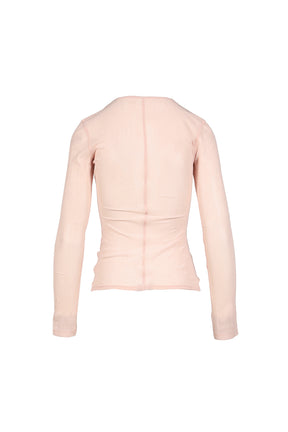 SHEER LONG SLEEVE TOP / BABY PINK