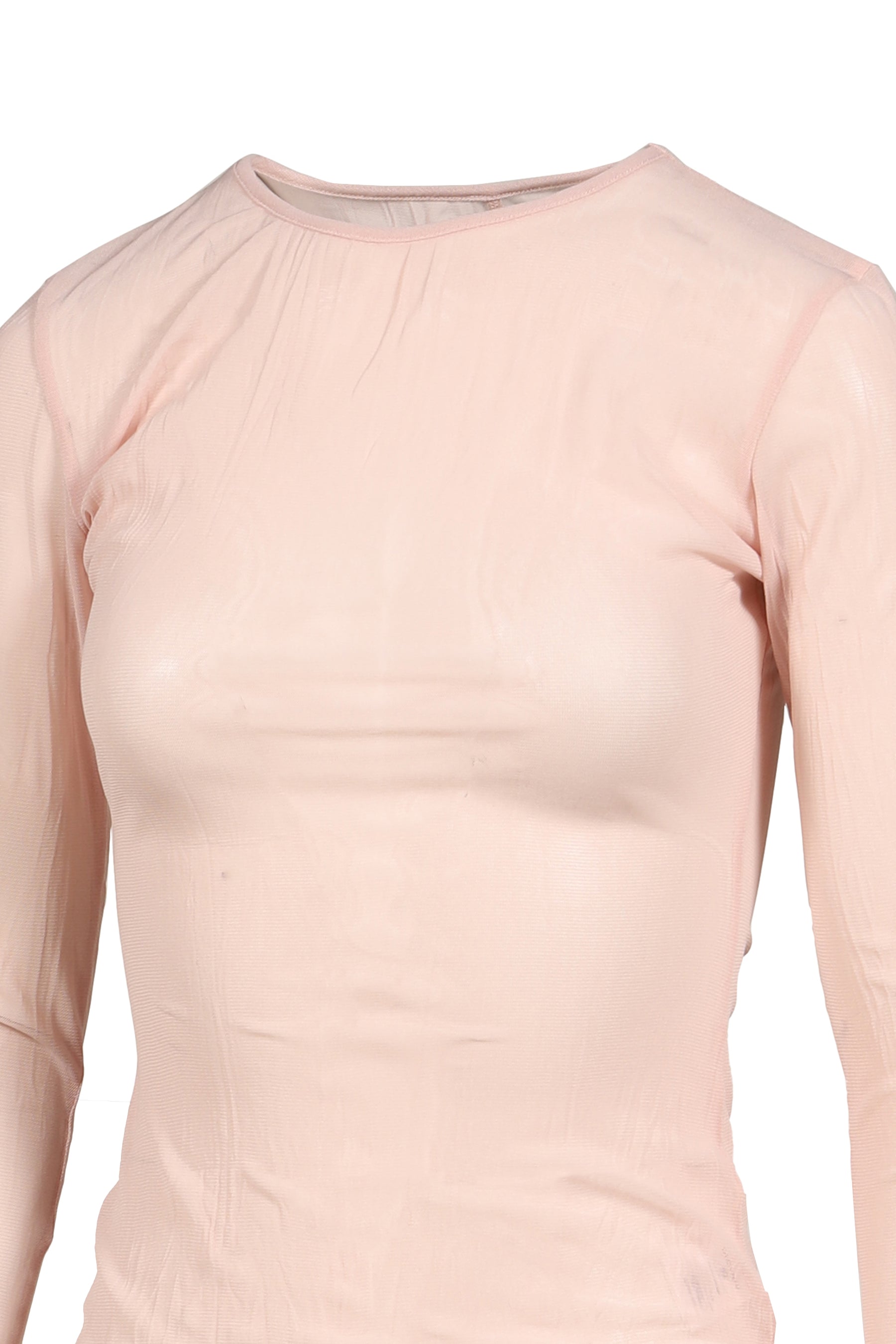 SHEER LONG SLEEVE TOP / BABY PINK