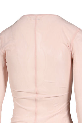 SHEER LONG SLEEVE TOP / BABY PINK