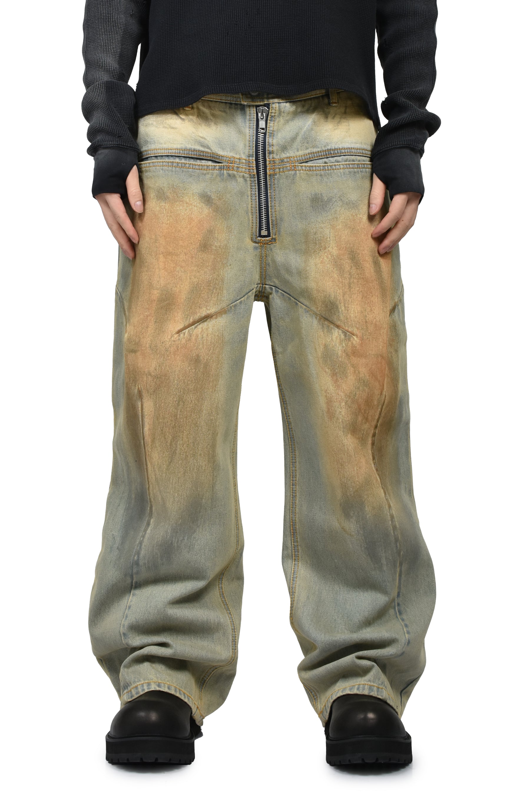 パンツ FILTH FRONT ZIP DENIM FILTH FRONT ZIP BAGGY DENIM SHORTS