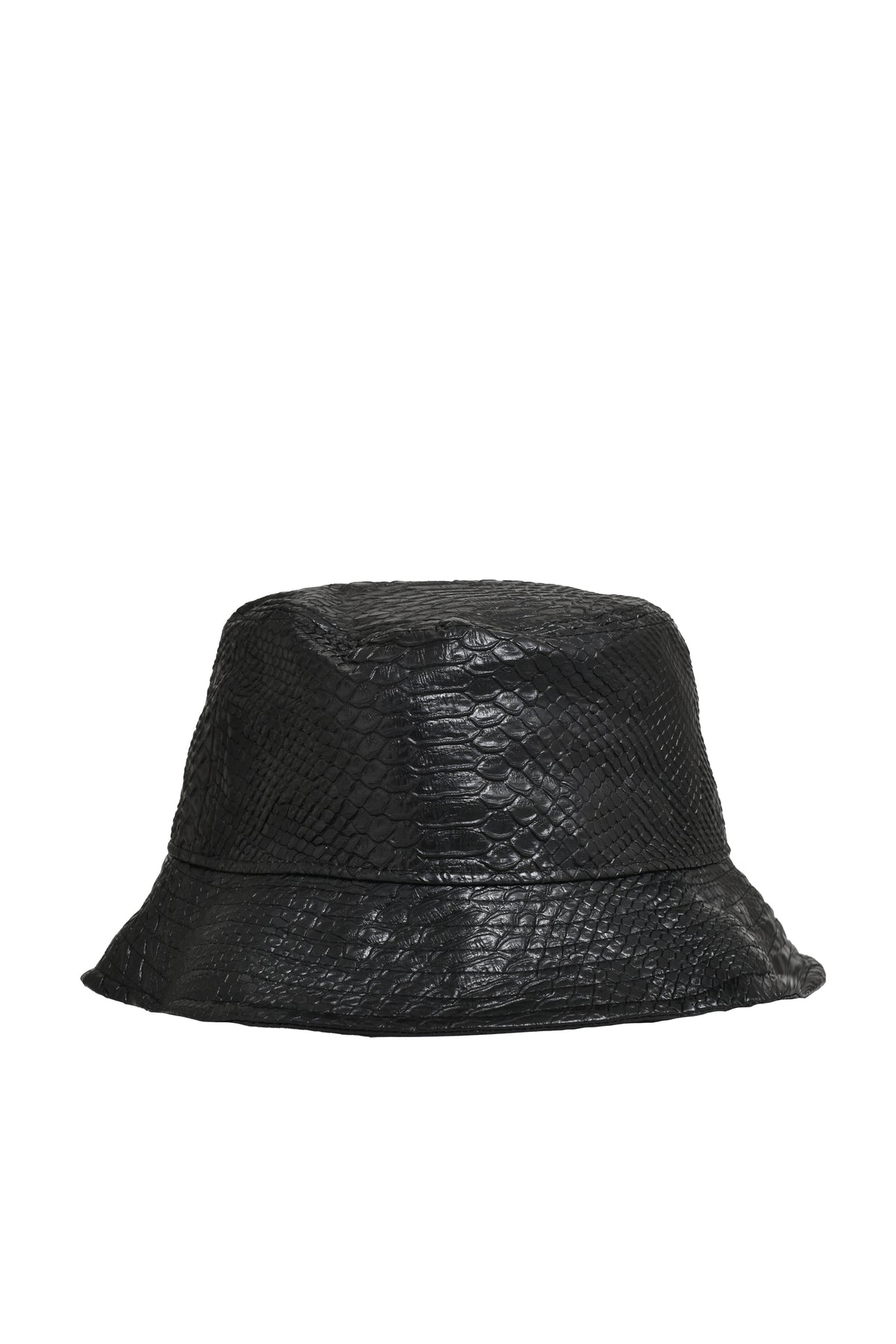 FAUX LEATHER HAT / CROCODILE