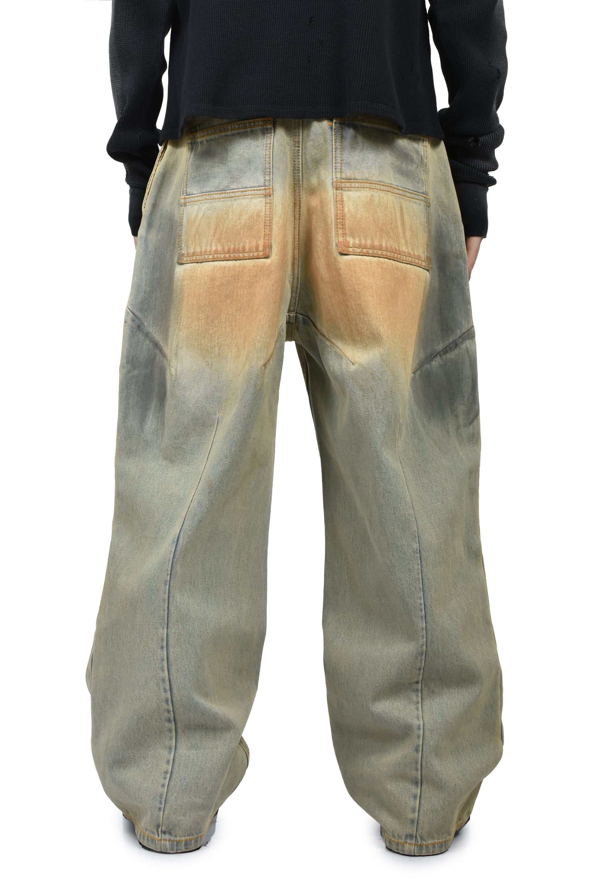 FRONT ZIP BAGGY DENIM V2 / DIRTY WASHED BLU